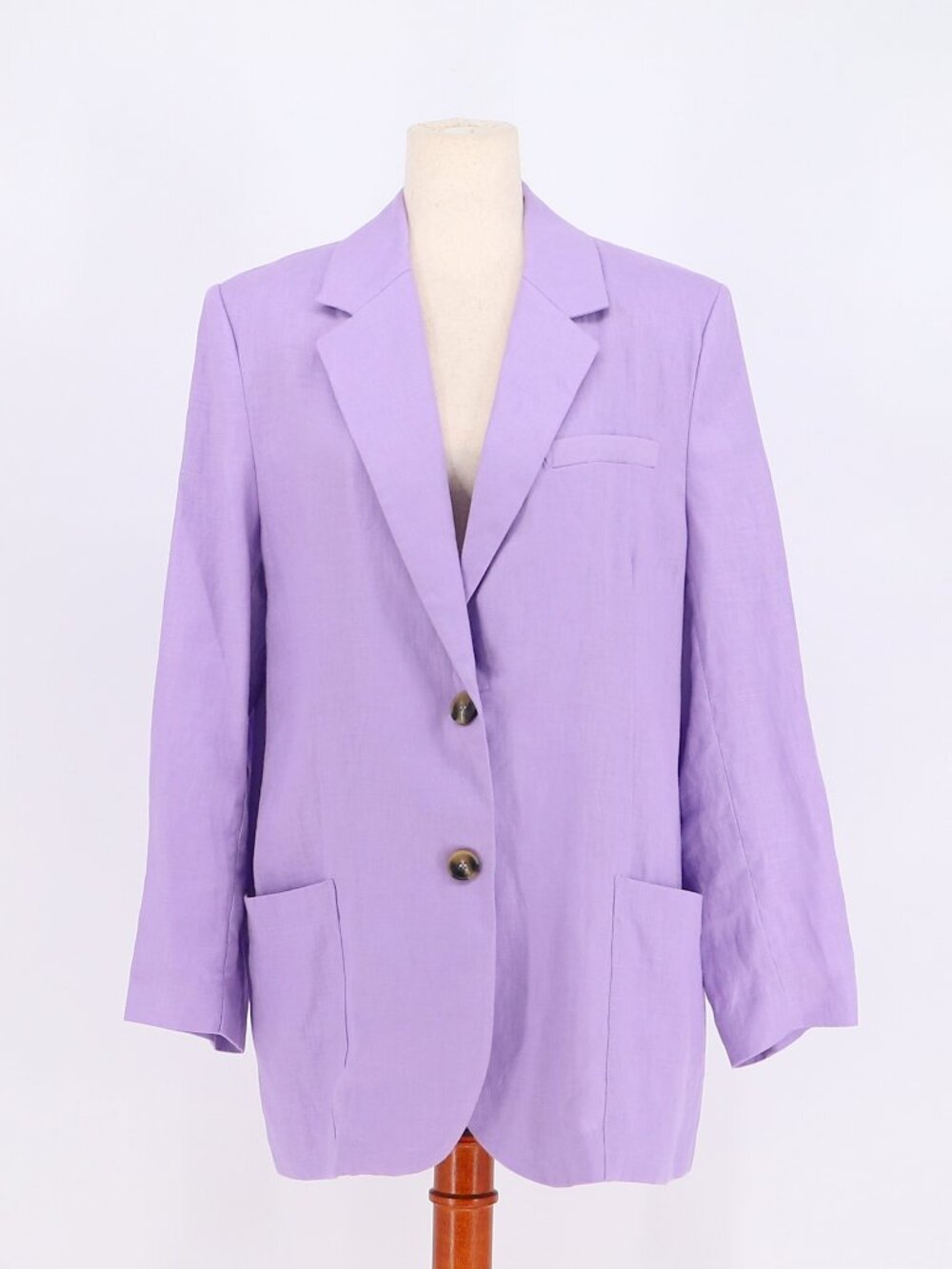 ZARA Oversized 100% Linen Blazer in Lilac Size S